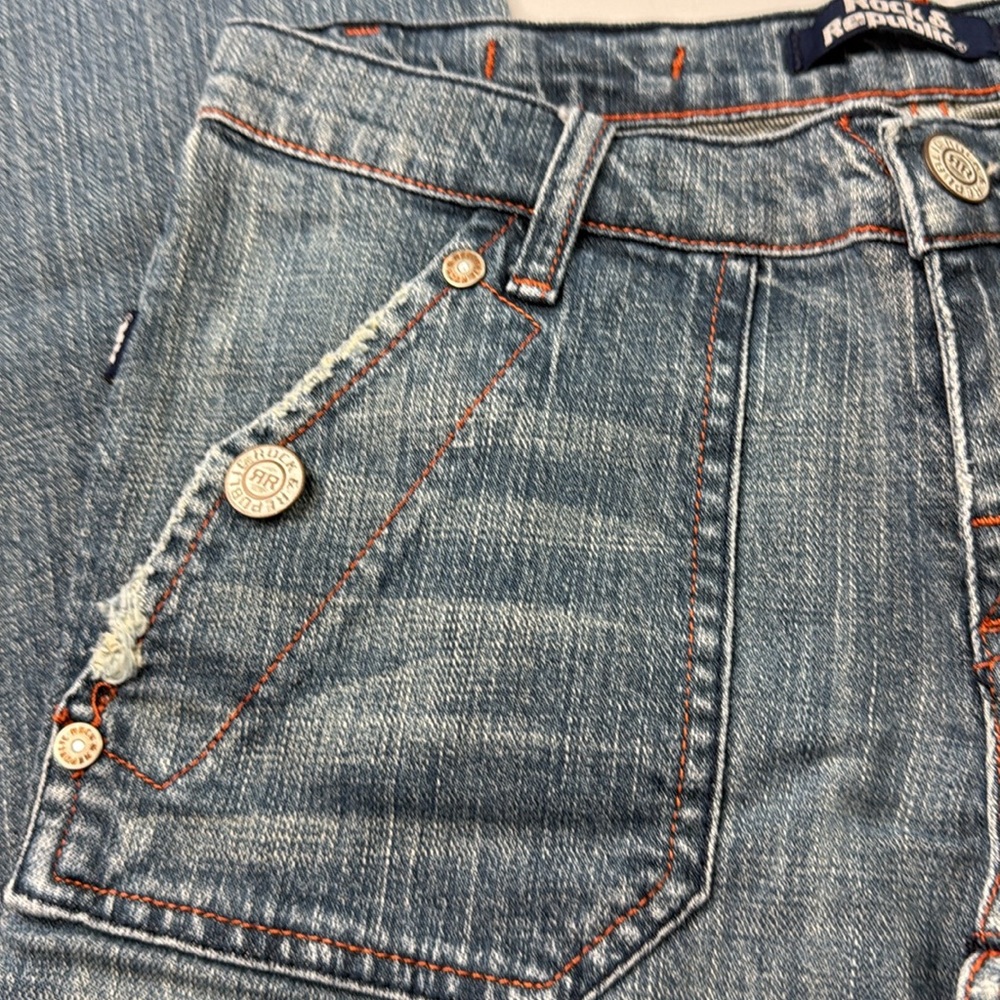 Rock & Republic Siouxsie Boot Cut vintage Jeans Blue Y2K Style Low Rise 26 - Picture 2 of 6
